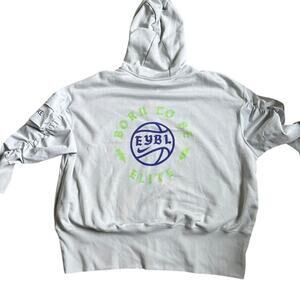 NIKE EYBL Oversized Full Zip Hoodie 3XL Gray Lightning Basketball Jacket NWT